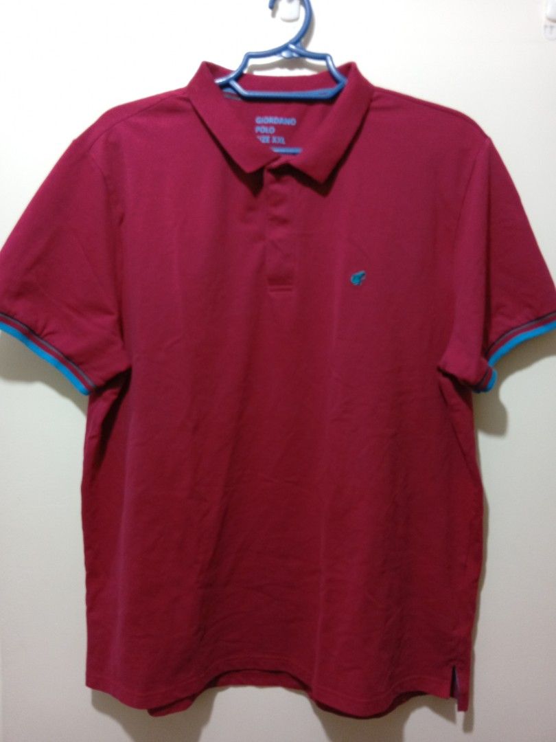 Red Giordano Polo Shirt (Category: Tshirts & Polo Shirts ) located in Mandaluyong City. Submitted by dlr12 (Listing ID 1403863774, Image 1). Description: shoulder - 19 inches width - 22.5 inches length - 28 inches ✅ Item Condition: All items are either brand new or preloved, as specified. 👚 Clothes and shoes are personally owned (not ukay). They have been washed or cleaned before, but may smell like cabinet due to storage. 🏠 Some home items are