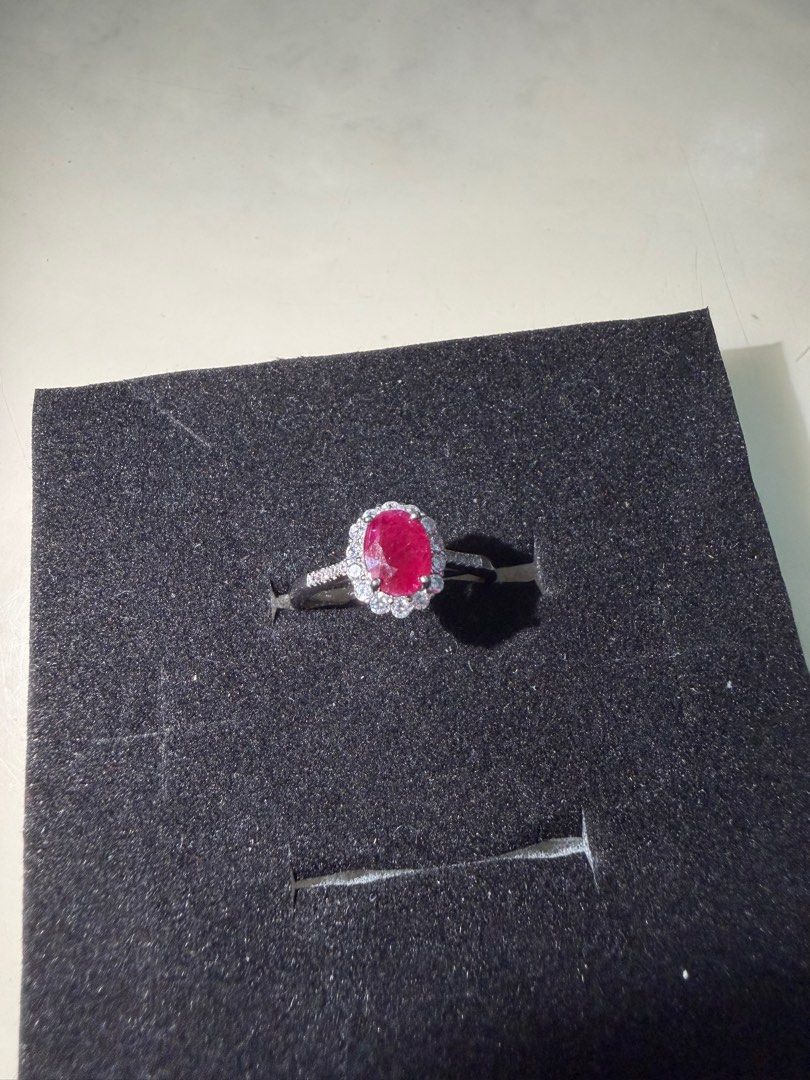 Ruby Ring (Category: Rings) located in Singapore. Submitted by makeitmakescents (Listing ID 1403983193, Image 2). Description: BN Ruby Ring in S925, paired with natural zircon (very sparkly in real life) Adjustable band Note the inclusion hence the price Bought from chinese wholesaler, selling at cost hence not negotiable Let me know if you are looking for anything in particular as well, can source for you at low cost Will be packed in HQ ziplock