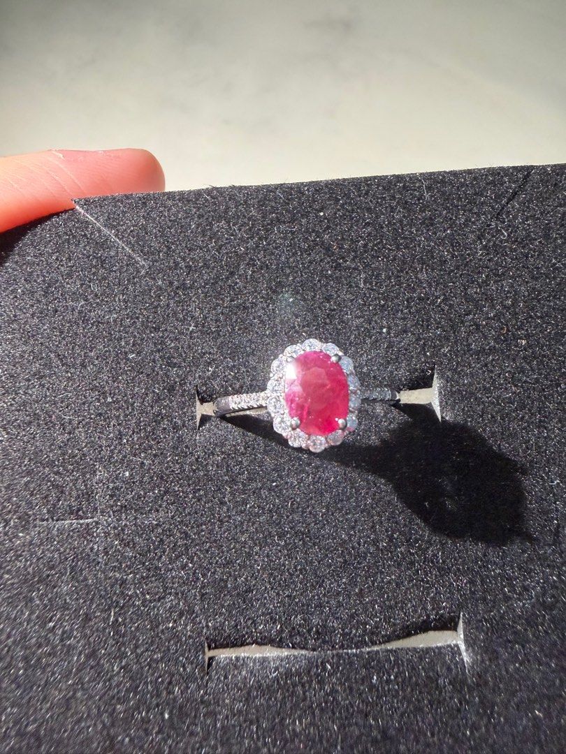 Ruby Ring (Category: Rings) located in Singapore. Submitted by makeitmakescents (Listing ID 1403983193, Image 3). Description: BN Ruby Ring in S925, paired with natural zircon (very sparkly in real life) Adjustable band Note the inclusion hence the price Bought from chinese wholesaler, selling at cost hence not negotiable Let me know if you are looking for anything in particular as well, can source for you at low cost Will be packed in HQ ziplock