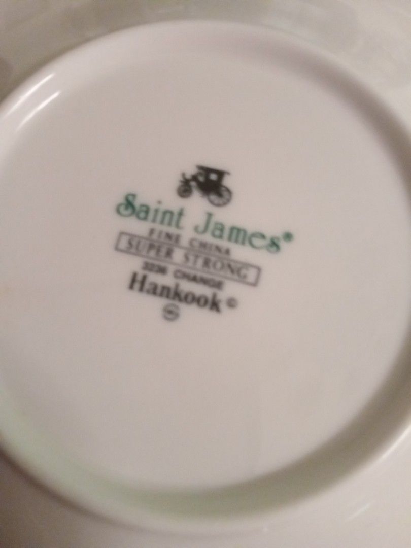 Saint James Hankook Saucer brand (Category: Coffee & Tea Tableware) located in Manila. Submitted by padillahe35291 (Listing ID 1403822793, Image 2). Description: used and with small chips.