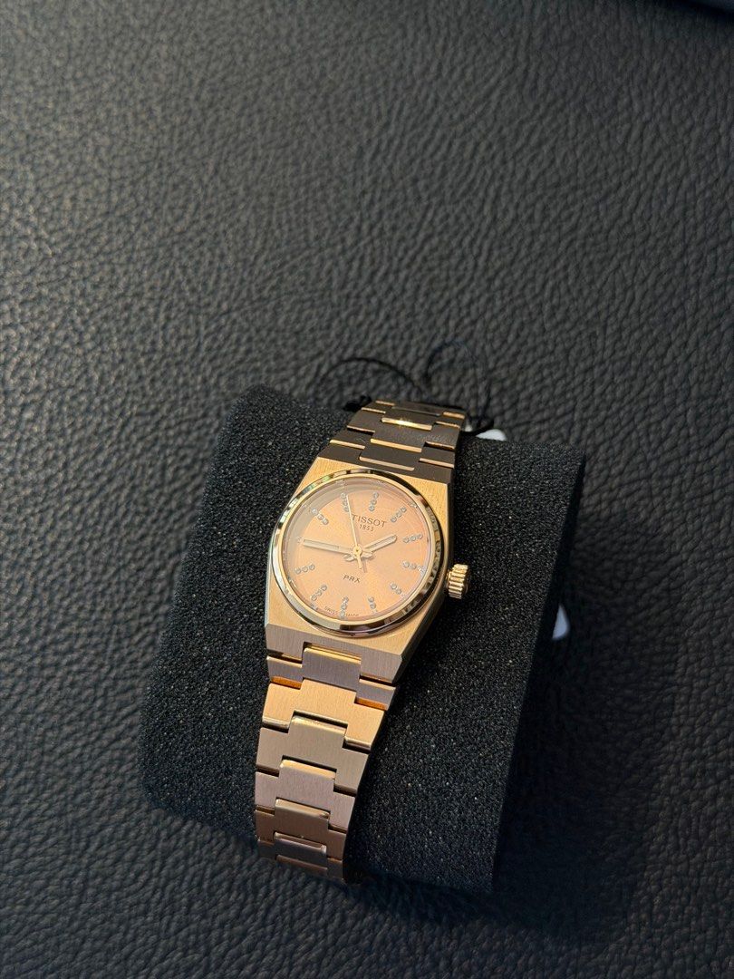 Tissot PRX Quartz - Rosegold (Category: Luxury Watches) located in Angeles City. Submitted by horologe (Listing ID 1403975036, Image 1). Description: Tissot Prx Quartz - Rosegold 25mm Complete Box, Papers, and Warranty Original and Brandnew ₱22,500 ONLY Negotiable for Sure Buyers Only PM .