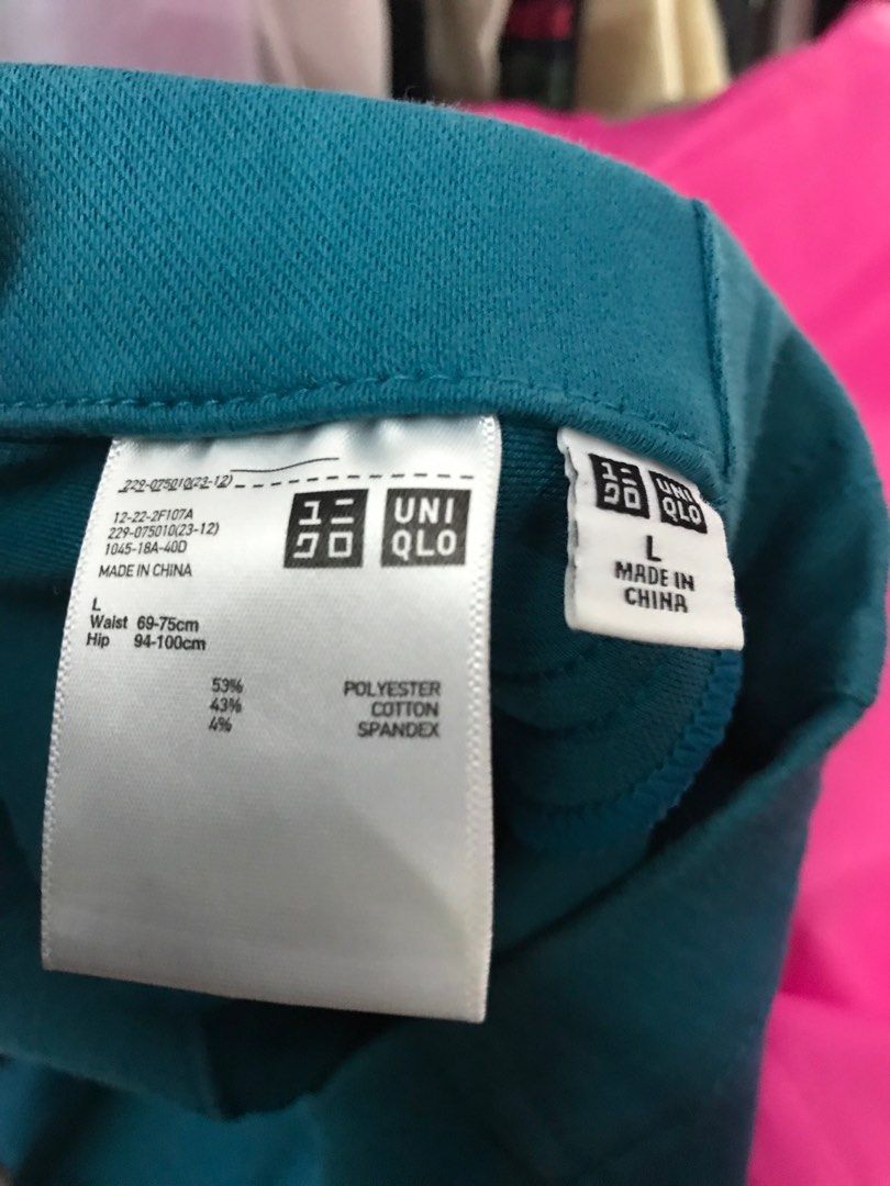 Uniqlo Teal Pants - Size L (Category: Other Bottoms) located in Caloocan City. Submitted by mermaid.drive (Listing ID 1403938442, Image 3). Description: closet clean up.