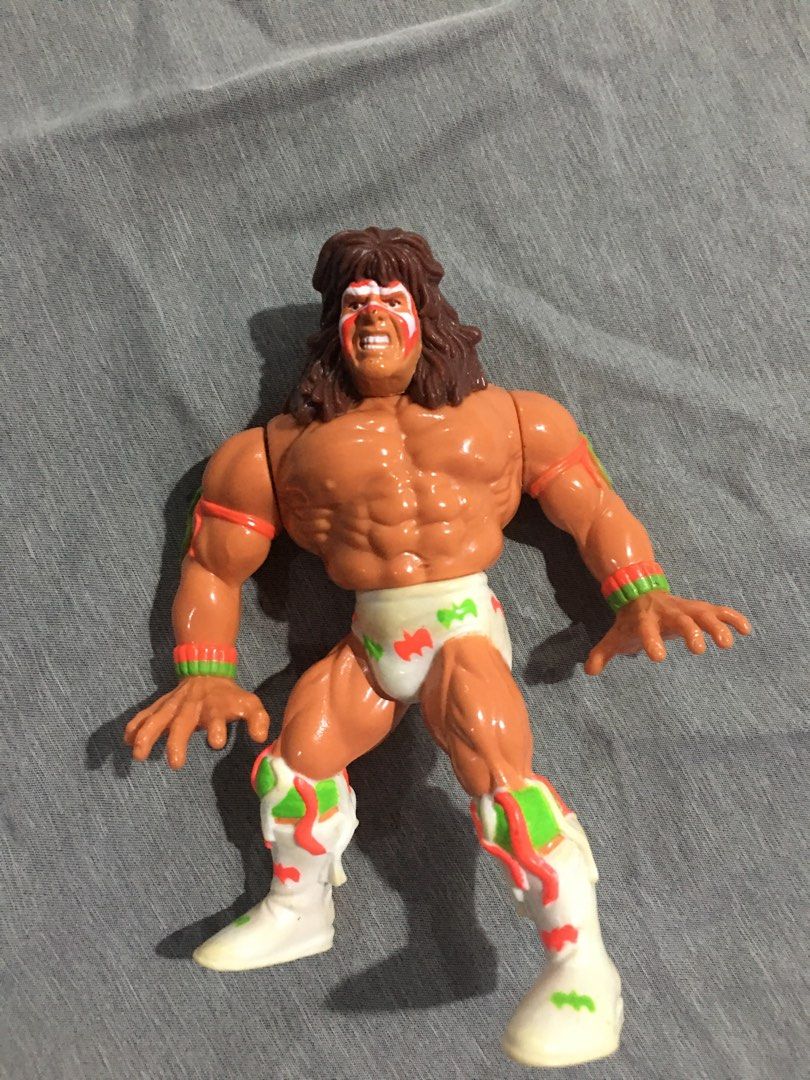 Vintage WWF Hasbro Ultimate Warrior Action Figure (Category: Action & Battle Toys) located in Las Pinas. Submitted by jacklordy (Listing ID 1403851764, Image 1). Description: WWF Hasbro Ultimate Warrior. Action feature still works Payment through BDO Delivery using grab or Lalamove at Buyer’s expense .