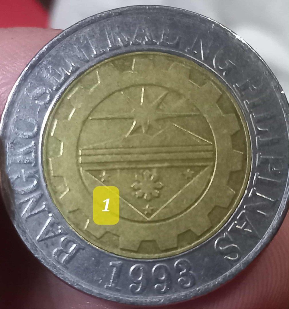 2017 10peso BSP coin error (Category: Currency) located in San Mateo. Submitted by daddyB918 (Listing ID 1404129449, Image 2). Description: 2017 10peso BSP series DDO/DDR wear strike of "Republika ng Pilipinas" at "Bangko Sentral ng Pilipinas".