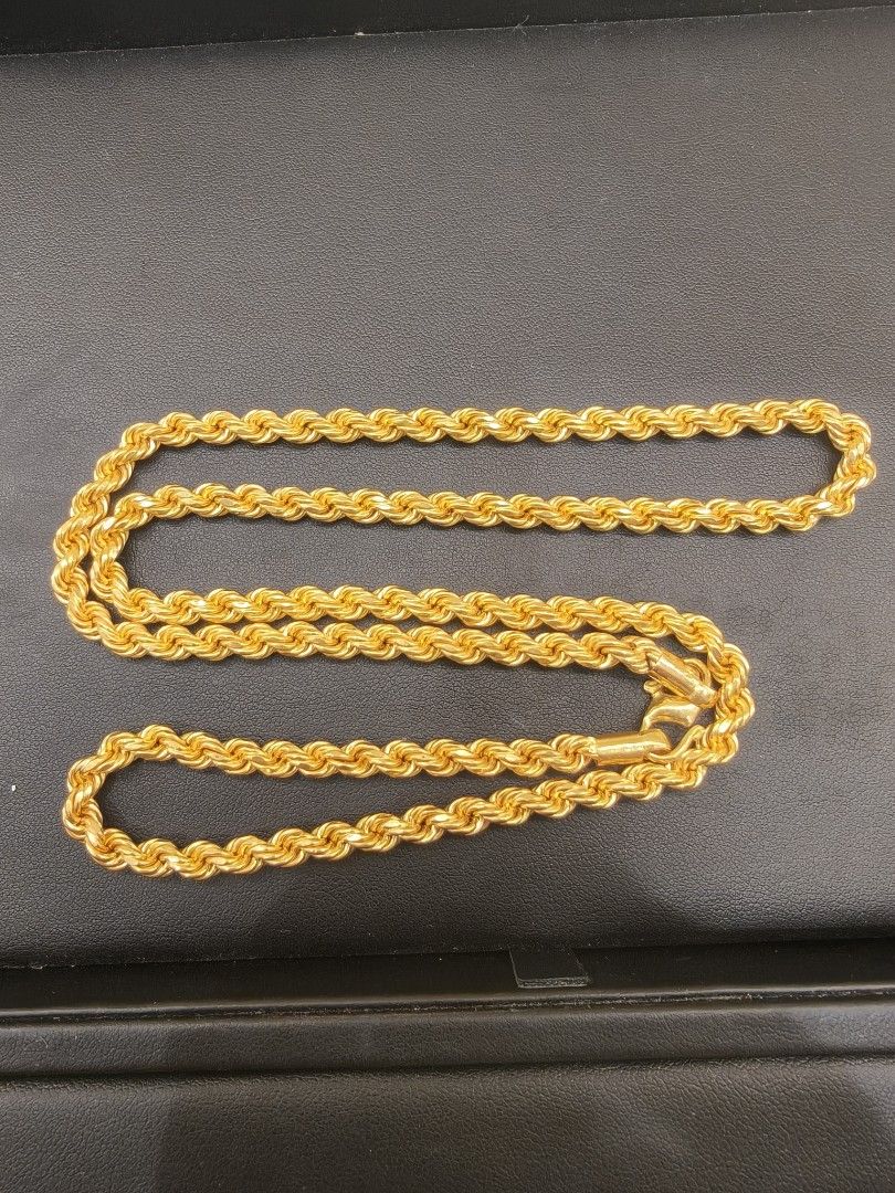 168/G) 916 semi solid rope chain, Men's Fashion, Watches & Accessories ...