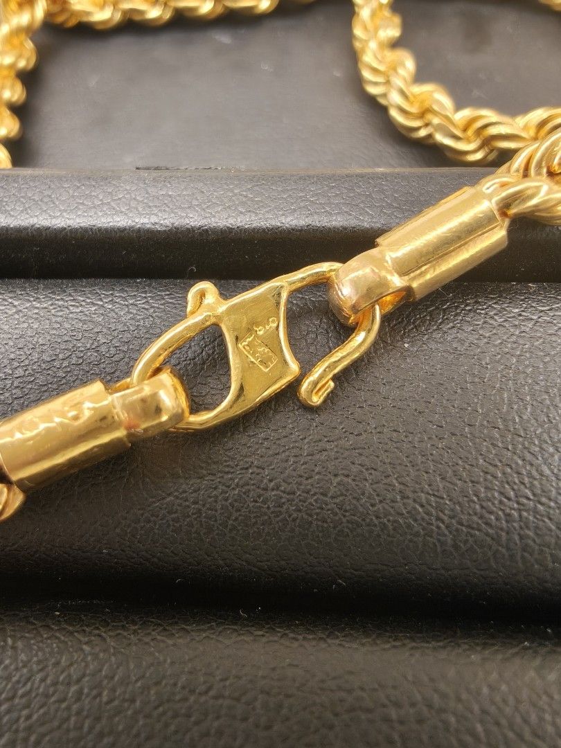 168/G) 916 semi solid rope chain, Men's Fashion, Watches & Accessories ...