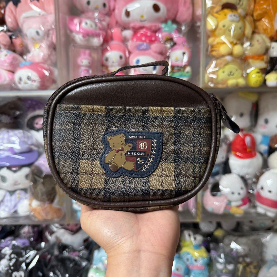 日版 Sanrio Characters Mr Bear’s Dream 復古經典格仔拉鍊袋 / 小物收納袋 (1995年) (絕版 中古 ...