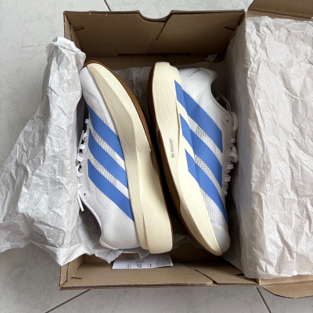 Adidas Adizero Evo SL Running Shoes White Blue Women s Fashion Footwear Sneakers on Carousell