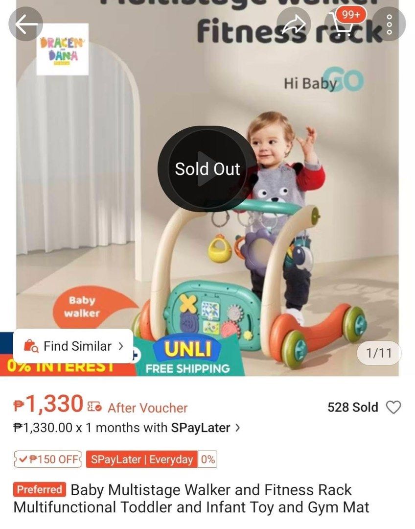Baby Multi-stage walker (Category: Other Kids Furniture) located in Caloocan City. Submitted by declutter_joy (Listing ID 1404133119, Image 3). Description: Baby Multi-Stage Walker Slightly used Missing one hanging toy SRP: PHP 1,330 Selling Price: PHP 499 PLUS SF Valenzuela area.