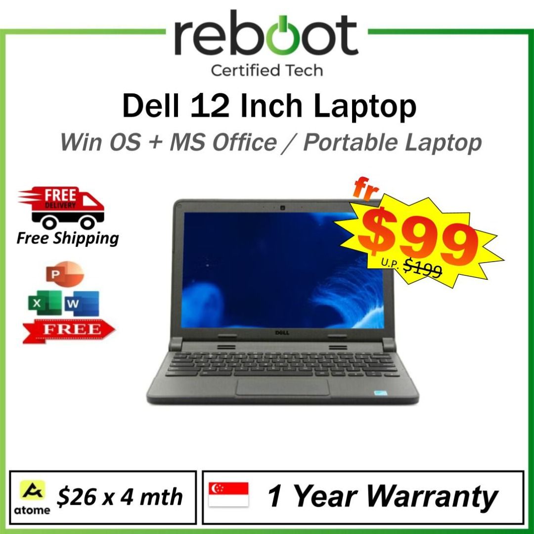 Dell 12 Inch Laptop - Compact Size - Good Condition - Win 11 + MS ...