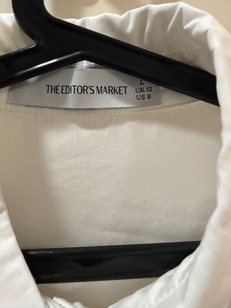 Editor's Market white short sleeves (Category: Blouses) located in Muntinlupa City. Submitted by itsprelovednow (Listing ID 1404045980, Image 2). Description: Like new, excellent condition. Smooth, cotton lyocell fabric. Used twice or thrice only..