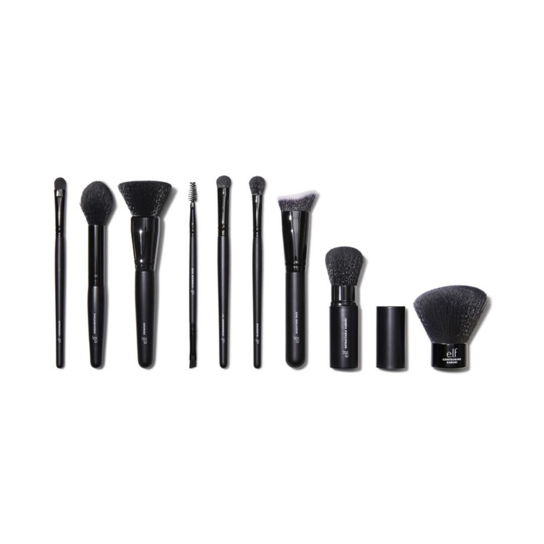 ELF Embellished 9 Piece Brush Set (Category: Makeup) located in Manila. Submitted by juanashopbies_ph (Listing ID 1404046296, Image 2). Description: ELF Embellished 9 Piece Brush Set What is it: A limited-edition holiday set of 9 must-have makeup brushes for applying, blending, and contouring your face and eye looks to perfection. Why you'll love it: - Professional-quality collection of 9 face and eye brushes - Can be used with powder, cream, and