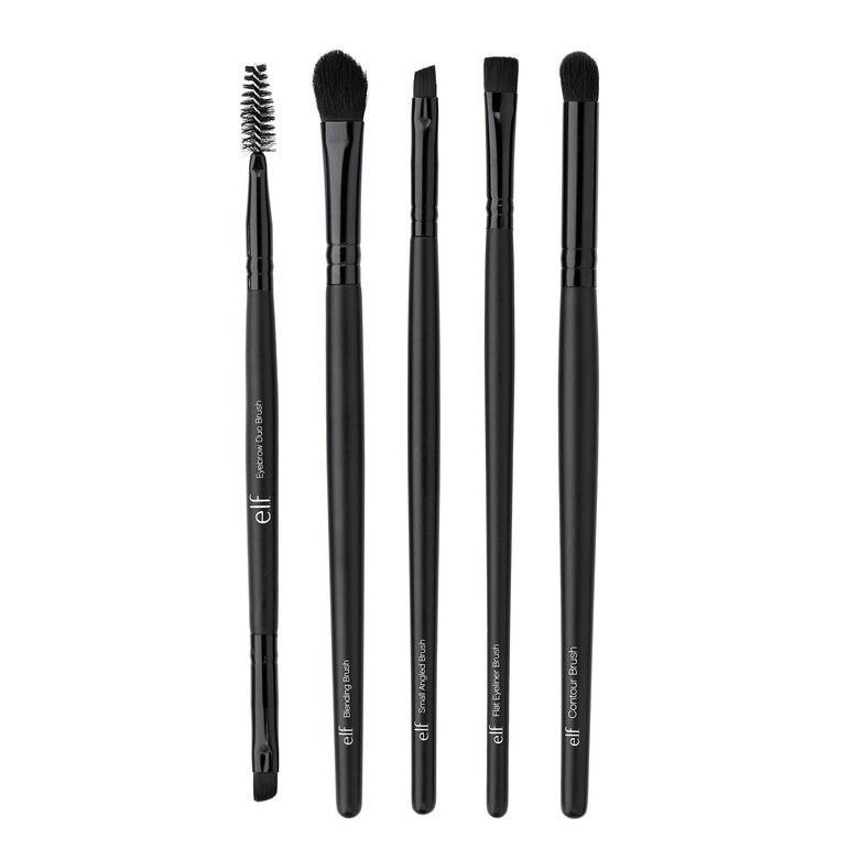 ELF Ultimate Eyes 5 Piece Brush Collection (Category: Makeup) located in Manila. Submitted by juanashopbies_ph (Listing ID 1404046611, Image 2). Description: ELF Ultimate Eyes 5 Piece Brush Collection Set Includes: Contour Brush: Synthetic, soft haired brush helps provide extra definition and adds depth close to the lash line and in the corner of the eye. Can be used with wet or dry products. Small Angled Brush: Soft brush creates even, thin and 