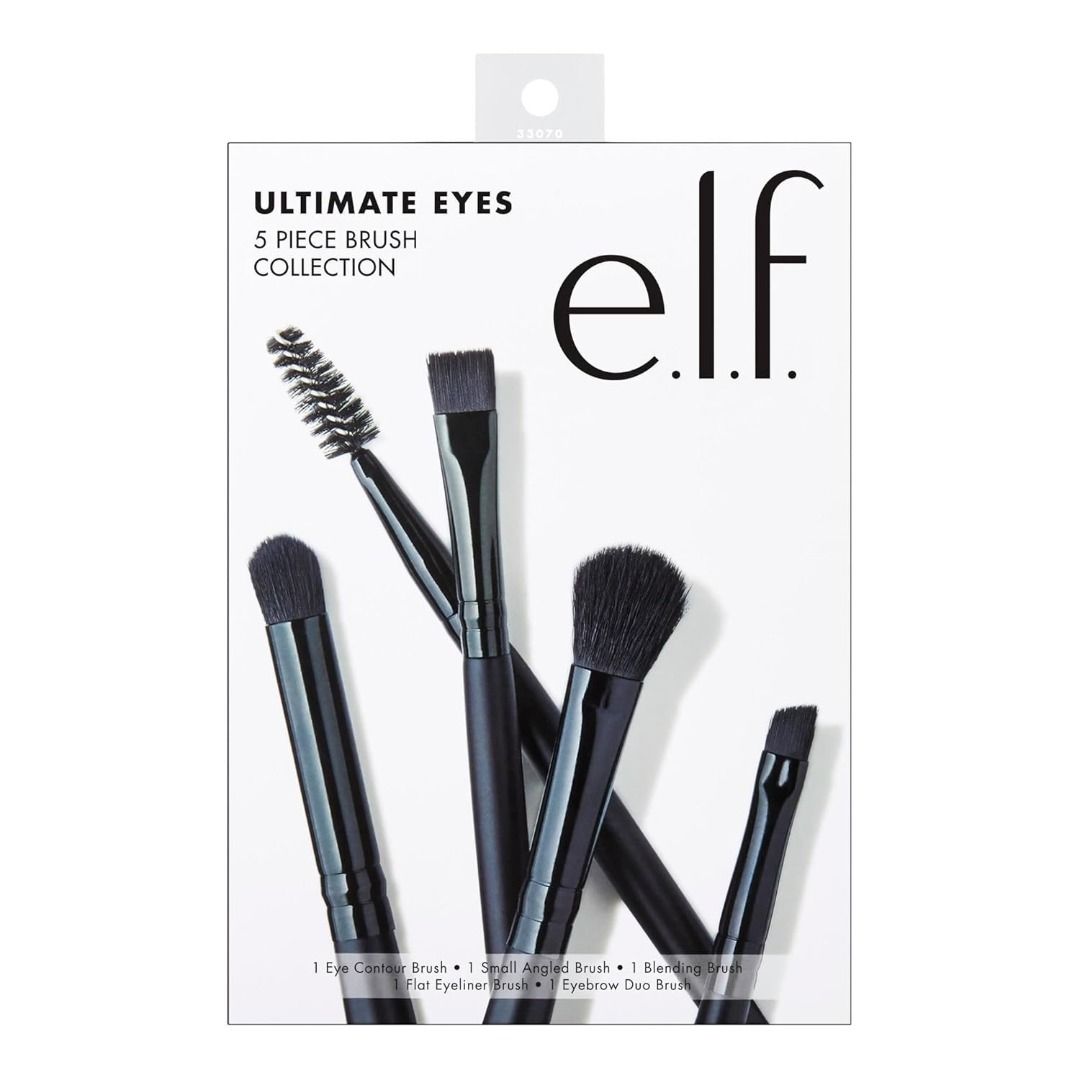 ELF Ultimate Eyes 5 Piece Brush Collection (Category: Makeup) located in Manila. Submitted by juanashopbies_ph (Listing ID 1404046611, Image 1). Description: ELF Ultimate Eyes 5 Piece Brush Collection Set Includes: Contour Brush: Synthetic, soft haired brush helps provide extra definition and adds depth close to the lash line and in the corner of the eye. Can be used with wet or dry products. Small Angled Brush: Soft brush creates even, thin and 