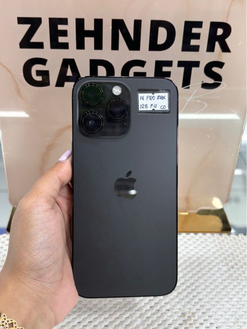 iPhone 14 PRO MAX 128GB OPENLINE (NTC APPROVED) (Category: iPhone 14 Series) located in San Juan City. Submitted by desireebayal96 (Listing ID 1404043167, Image 1). Description: iPhone 14 PRO MAX (GRAPHITE) * 128GB * NTC APPROVED * OPENLINE (ANY SIM) * 89% BATTERY HEALTH (ORIGINAL NOT BOOSTED, CAN CHECK 3UTOOLS) * 98% SMOOTH * NO ISSUE * NO HISTORY OF REPAIR * NO ICLOUD ISSUE * NOT REFURBISHED * FACE ID & TRUETONE WORKING * WITH SET 20W CHARGER O