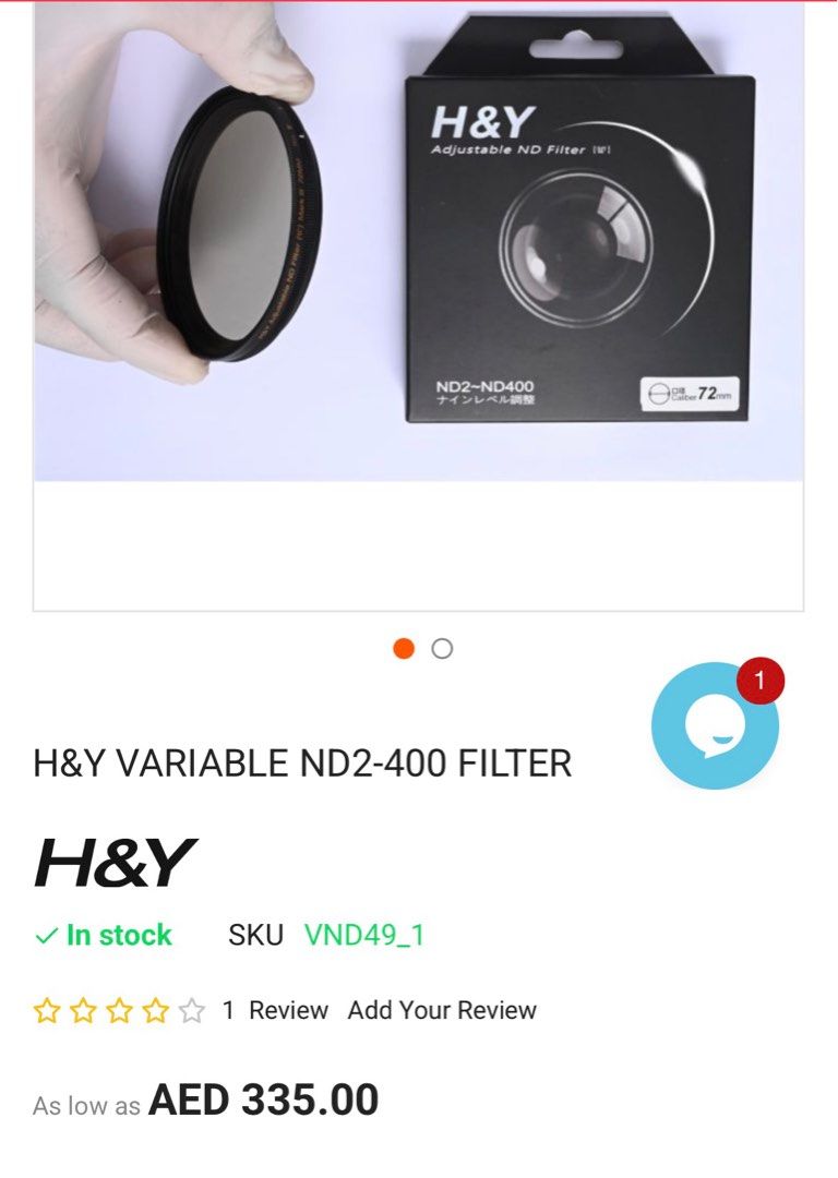 New H&Y Adjustable ND Filter (W) 77mm (Category: Lens & Kits) located in Paranaque City. Submitted by dalle_closet (Listing ID 1404026518, Image 2). Description: ND2-ND400 77mm Brandnew pa old lang ang box Nasa 5k original price.