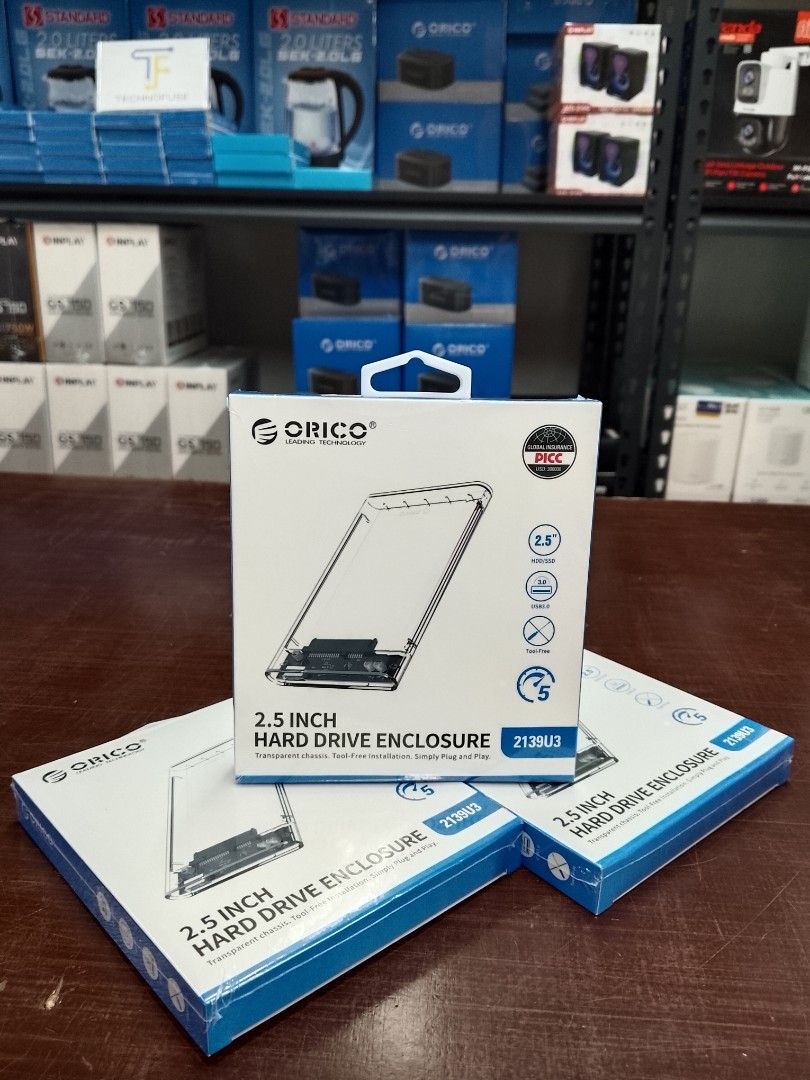 Orico 2.5" SATA HDD / SDD Enclosure Clear 2139U3 (Category: Computer Parts) located in Pasig City. Submitted by mahara1624 (Listing ID 1404109708, Image 3). Description: Brand New and Original Items 🏍️ Same Day Delivery - Lalamove delivery within Metro Manila - For walk-ins: Always PM first for item availability - We are also open for night time deliveries 🧰 Warranty: - 7 days store warranty for factory defects - 1 Year warranty assistance on s