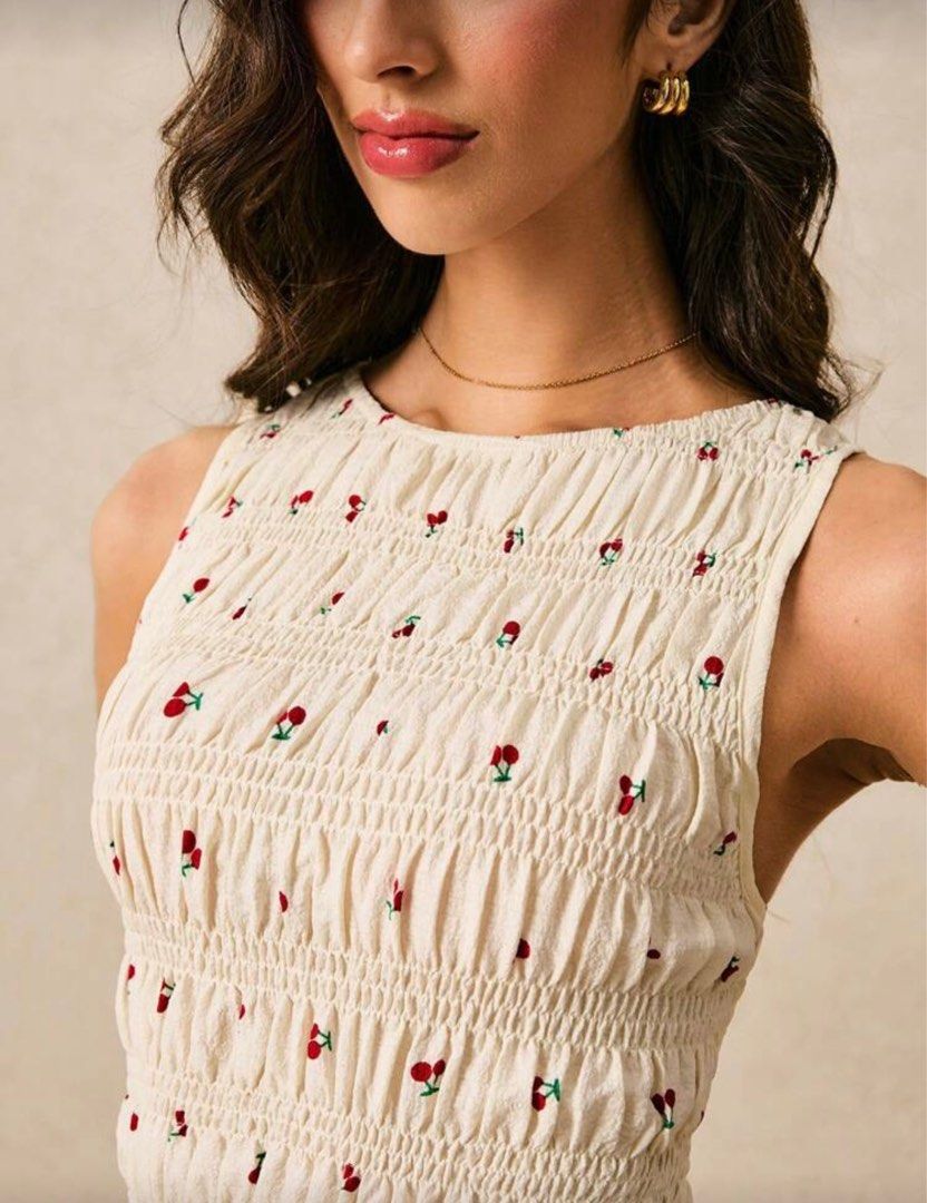 Shein - Poeselle Cherry Print Top (Category: Blouses) located in Quezon City. Submitted by _judebbr1 (Listing ID 1404159653, Image 2). Description: Got this from Shein for ₱360..
