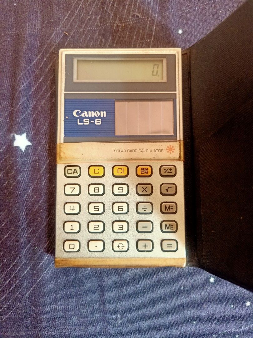 Vintage Canon solar calculator (Category: Stationery & School Supplies) located in Las Pinas. Submitted by the_recycle_shop (Listing ID 1404026736, Image 1). Description: Vintage 1983 Fully functional .