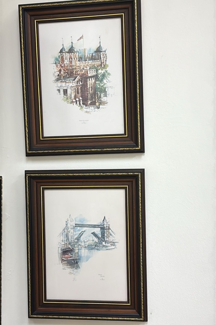 Vintage London Landmark Framed Prints (3 sets)-A, Furniture & Home ...