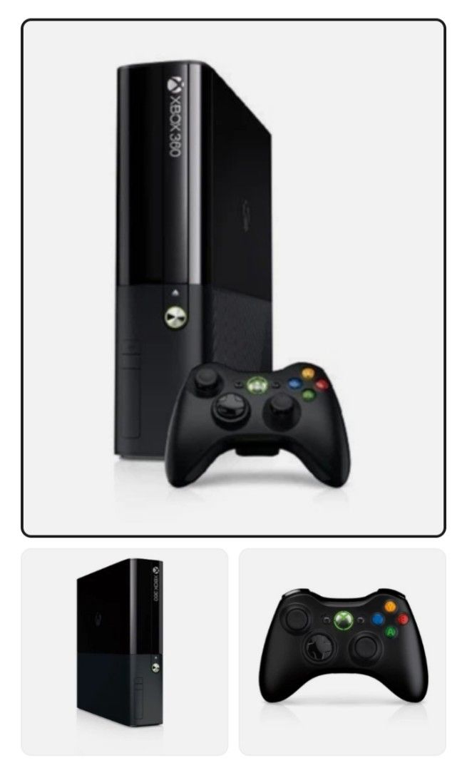Xbox 360 Console with Controller (Category: Controllers) located in Manila. Submitted by alanomarb00602 (Listing ID 1404034186, Image 1). Description: - Xbox 360 console included - Black console color - Xbox 360 logo on console - Controller included - Standard controller layout - Xbox logo on controller.