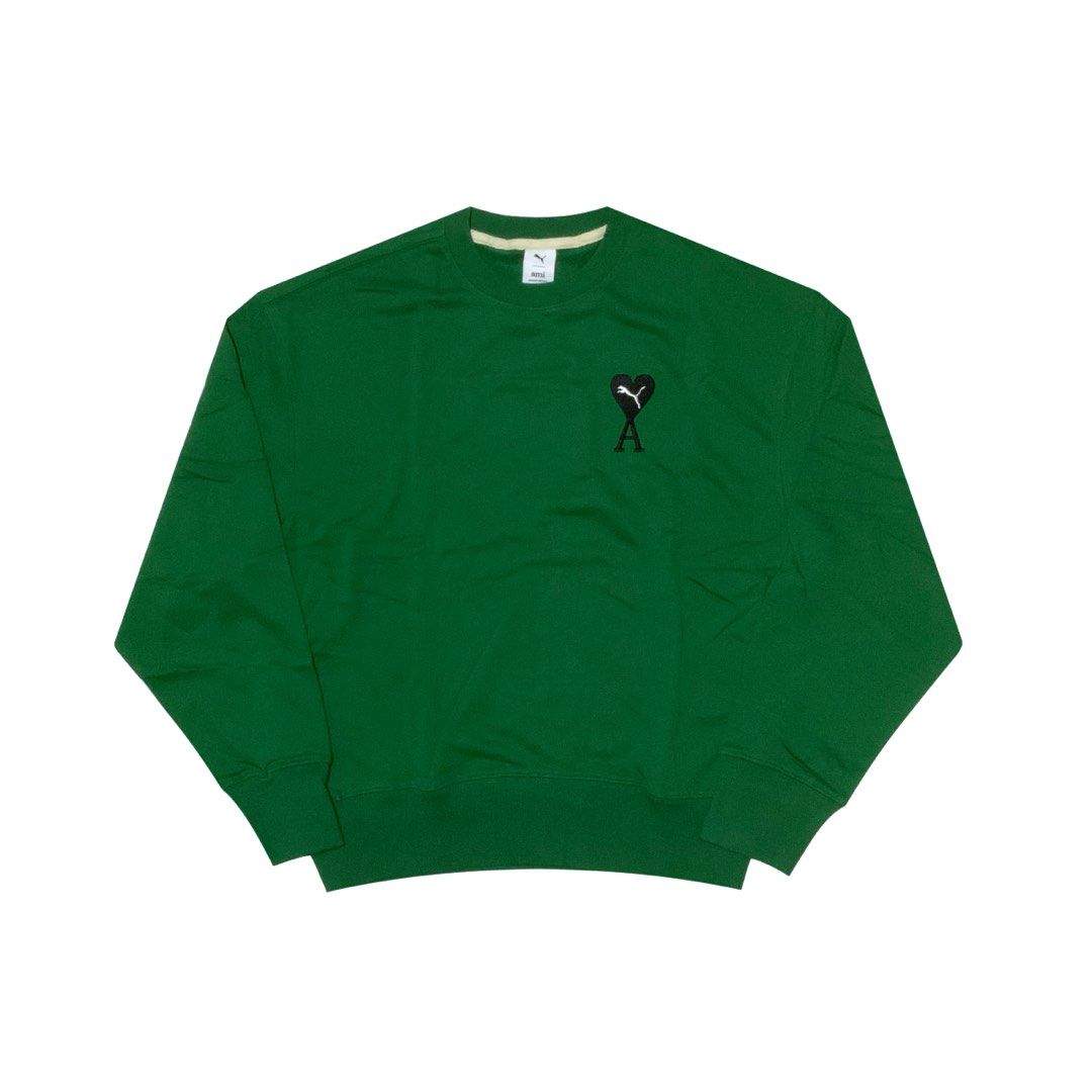 AMI X PUMA SWEATSHIRT/CREWNECK (Category: Hoodies) located in Manila. Submitted by scarlett_hope (Listing ID 1404208209, Image 1). Description: AM1 X PVM4 SWEATSHIRT/CREWNECK (DARK GREEN) L: 26.5 W: 24 COLOR RATE: 10/10 CONDITION: AS NEW MOP: GCASH COURIER: J&T OR LALAMOVE.