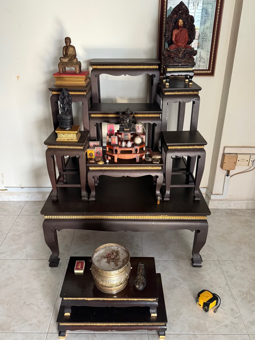 Antique Wooden Altar Table with Gold Trim, Furniture & Home Living ...