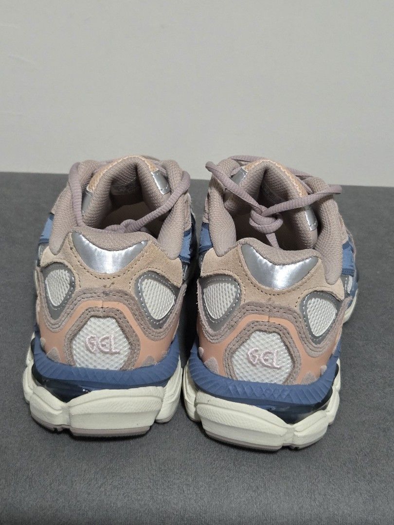 ASICS Gel NYC (Women's US8) (Category: Sneakers) located in Singapore. Submitted by ticklishpink (Listing ID 1404289833, Image 2). Description: ASICS GEL-NYC Women's Sneakers - Size: US 8 / EUR 39.5 / 25CM/ UK6 - Condition: Clean sole, not worn outside - Colourway: Pink, blue, and silver accents (dusty pink) - Suitable for everyday wear and light exercise.