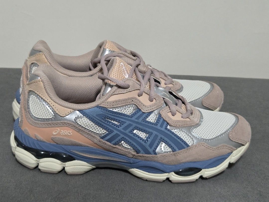 ASICS Gel NYC (Women's US8) (Category: Sneakers) located in Singapore. Submitted by ticklishpink (Listing ID 1404289833, Image 1). Description: ASICS GEL-NYC Women's Sneakers - Size: US 8 / EUR 39.5 / 25CM/ UK6 - Condition: Clean sole, not worn outside - Colourway: Pink, blue, and silver accents (dusty pink) - Suitable for everyday wear and light exercise.