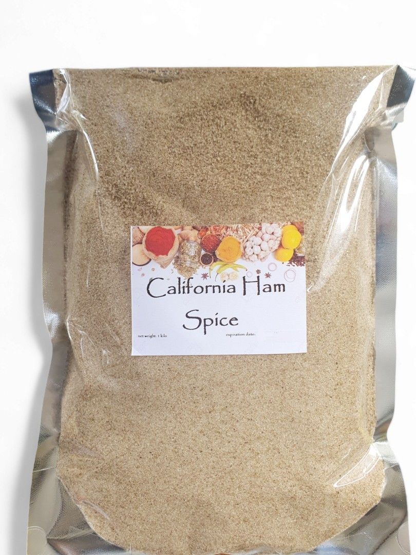 California Ham Spice (Category: Spice & Seasoning) located in Quezon City. Submitted by jollyantz.jollyantz (Listing ID 1404224110, Image 2). Description: ca ifornia ham spice powder 1 pack = 1 kilo food grade for food processing for cooking premium grade high class safe sugar, salt , and spice powder pictures not updated exp. date : August 2027.