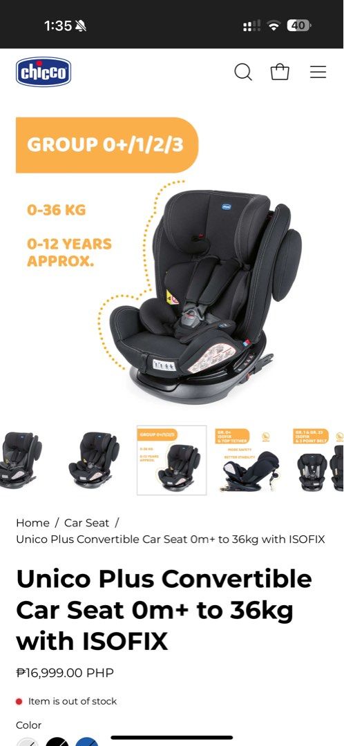 Chicco Unico Plus Convertible Car Seat (Category: Car Seats) located in San Mateo. Submitted by zeketina (Listing ID 1404236420, Image 2). Description: Chicco Unico Plus Convertible Carseat Clean and in great condition Used only for 3-4 times during long travels Original Price: 16,990.00 Selling for: 11,000.00 (negotiable) Free cushion Loc: Birmingham Alberto San Mateo Rizal.