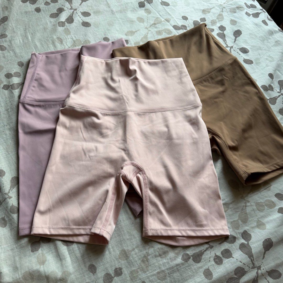 Cycling shorts (Category: Activewear) located in Quezon City. Submitted by nyeli (Listing ID 1404261309, Image 1). Description: Brand new, buttery, and high quality! Perfect for gym, yoga, pilates, etc. Fits xs to s Colors: Pink Purple Cocoa Get all for 850 php ‼️ Rfs: ordered the wrong size.