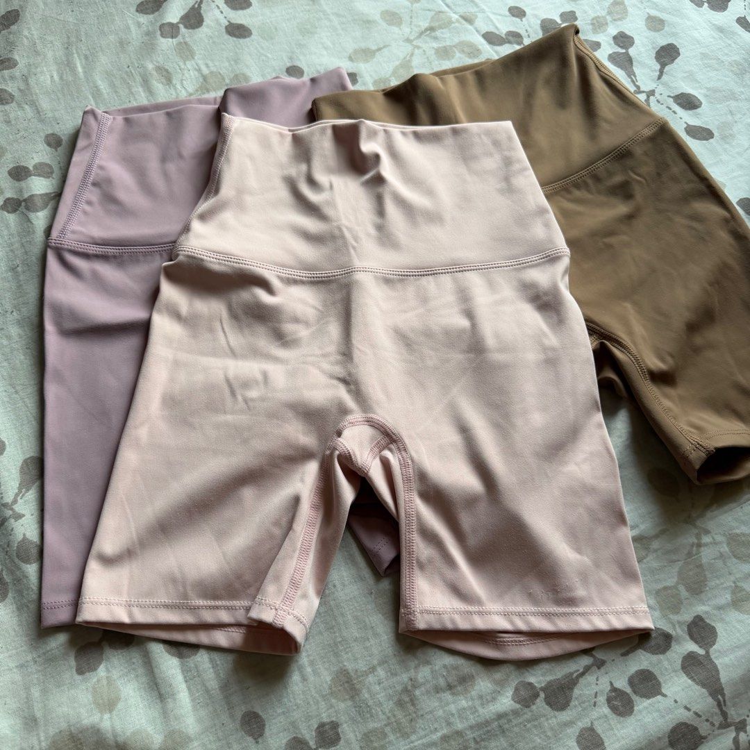 Cycling shorts (Category: Activewear) located in Quezon City. Submitted by nyeli (Listing ID 1404261309, Image 2). Description: Brand new, buttery, and high quality! Perfect for gym, yoga, pilates, etc. Fits xs to s Colors: Pink Purple Cocoa Get all for 850 php ‼️ Rfs: ordered the wrong size.
