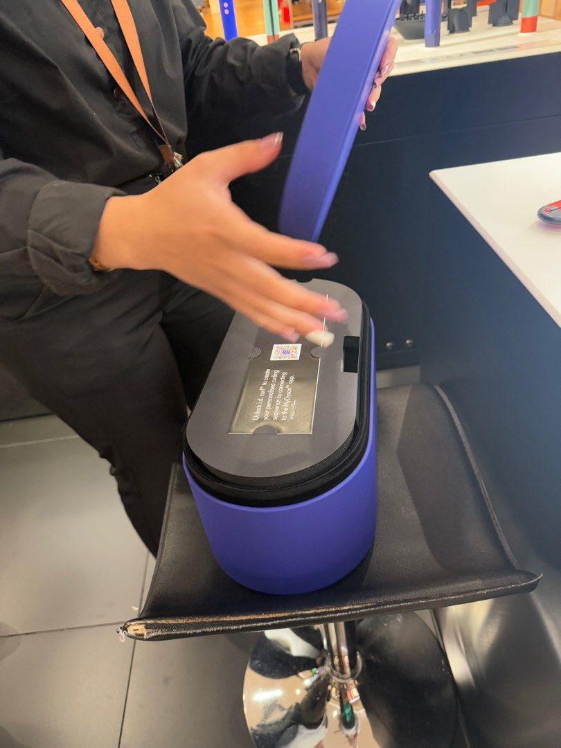 Dyson Airwrap Complete Long ID (Category: Hair) located in Imus. Submitted by diana2999 (Listing ID 1404361621, Image 3). Description: - Dyson Airwrap Complete Long set. - Comes with a purple case. - Includes long barrel, round volumizing brush, and other attachments. - Features various styling barrels and brushes. - Ideal for creating different hairstyles. Used for a few times Can provide receipt Bought in Sm Baguio for 36k+ Can swap to your gad