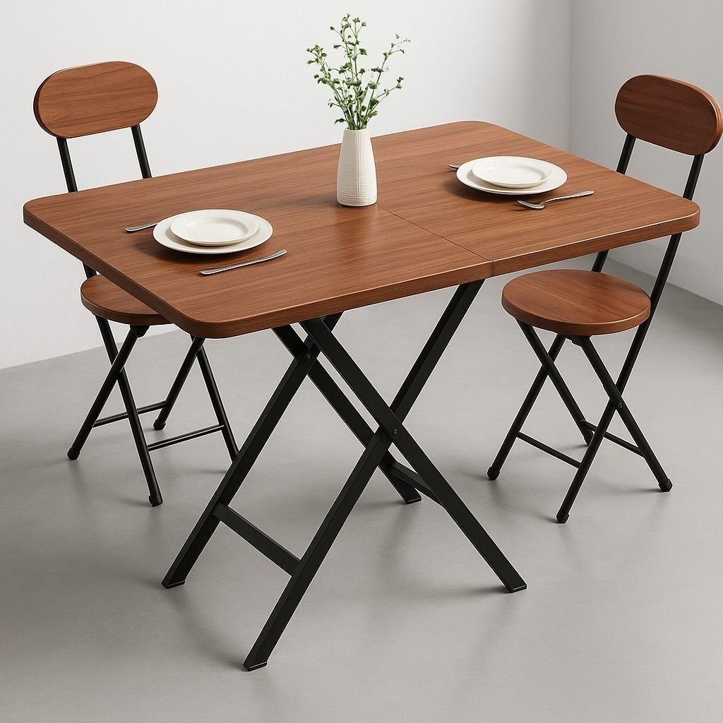 Foldable Dining Table / Study Table | Solid Wood Grain Finish ...