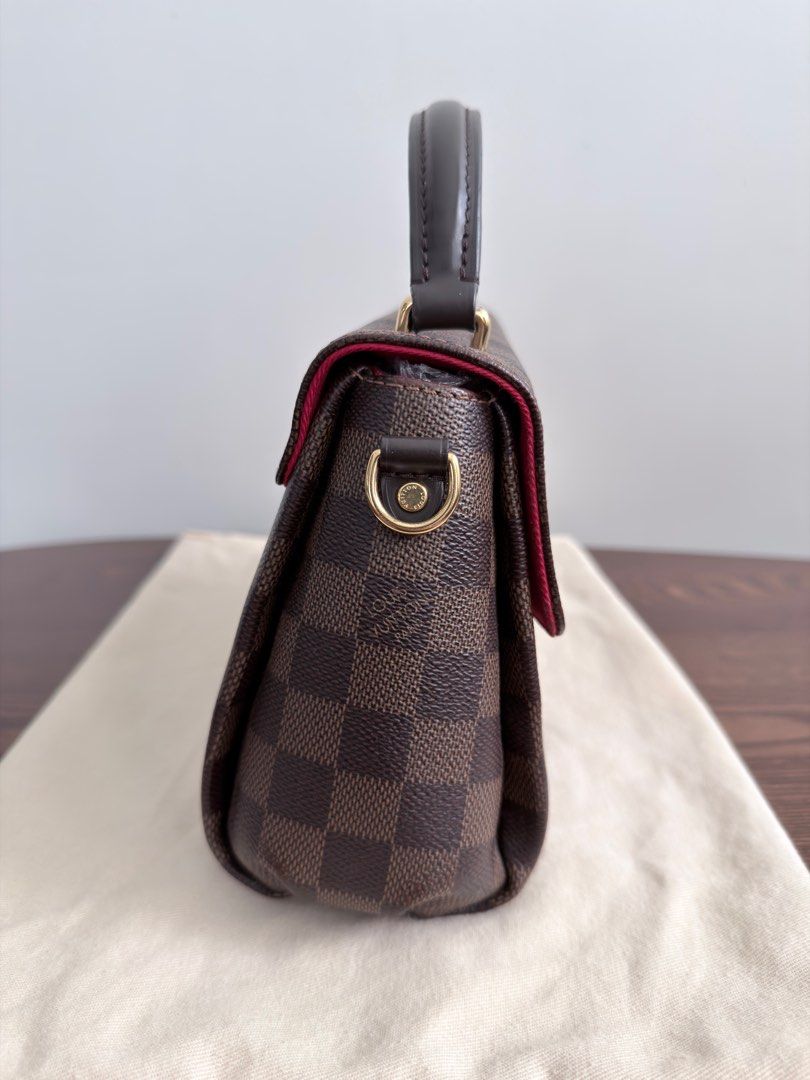 LV Croisette Damier Ebene Handbag (Category: Luxury Bags & Wallets) located in Manila. Submitted by solar_madness (Listing ID 1404354828, Image 3). Description: Louis Vuitton Croisette – Damier Ebene Condition: Excellent 9/10 • Minimal to Normal signs of use • No corner rub marks • Clean interior • Few hairline scratches on hardware Date Code: FL0280 Bought in LV Greenbelt Inclusions: • Detachable strap • Tassel • Dust bag • Box Beautiful LV Croi