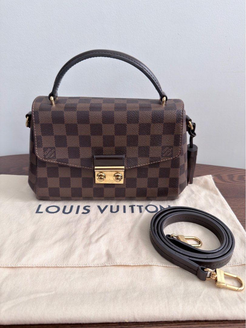 LV Croisette Damier Ebene Handbag (Category: Luxury Bags & Wallets) located in Manila. Submitted by solar_madness (Listing ID 1404354828, Image 1). Description: Louis Vuitton Croisette – Damier Ebene Condition: Excellent 9/10 • Minimal to Normal signs of use • No corner rub marks • Clean interior • Few hairline scratches on hardware Date Code: FL0280 Bought in LV Greenbelt Inclusions: • Detachable strap • Tassel • Dust bag • Box Beautiful LV Croi