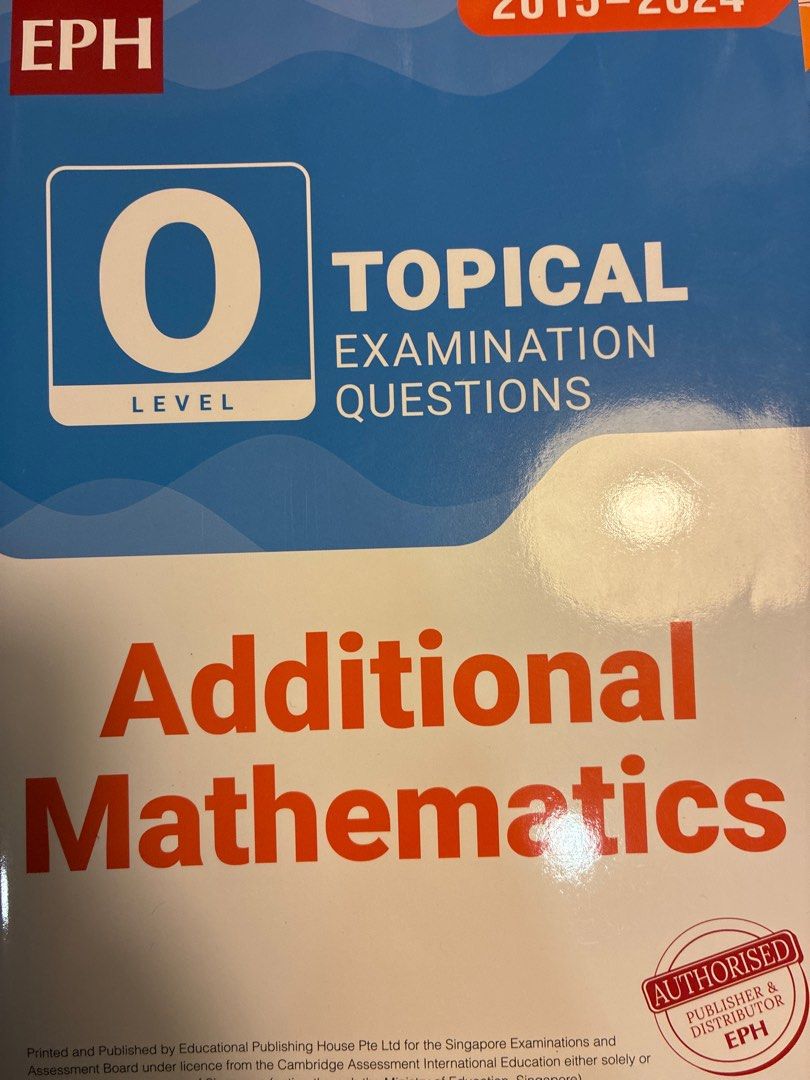 O Level Additional Mathematics Topical Examination Questions, Hobbies ...