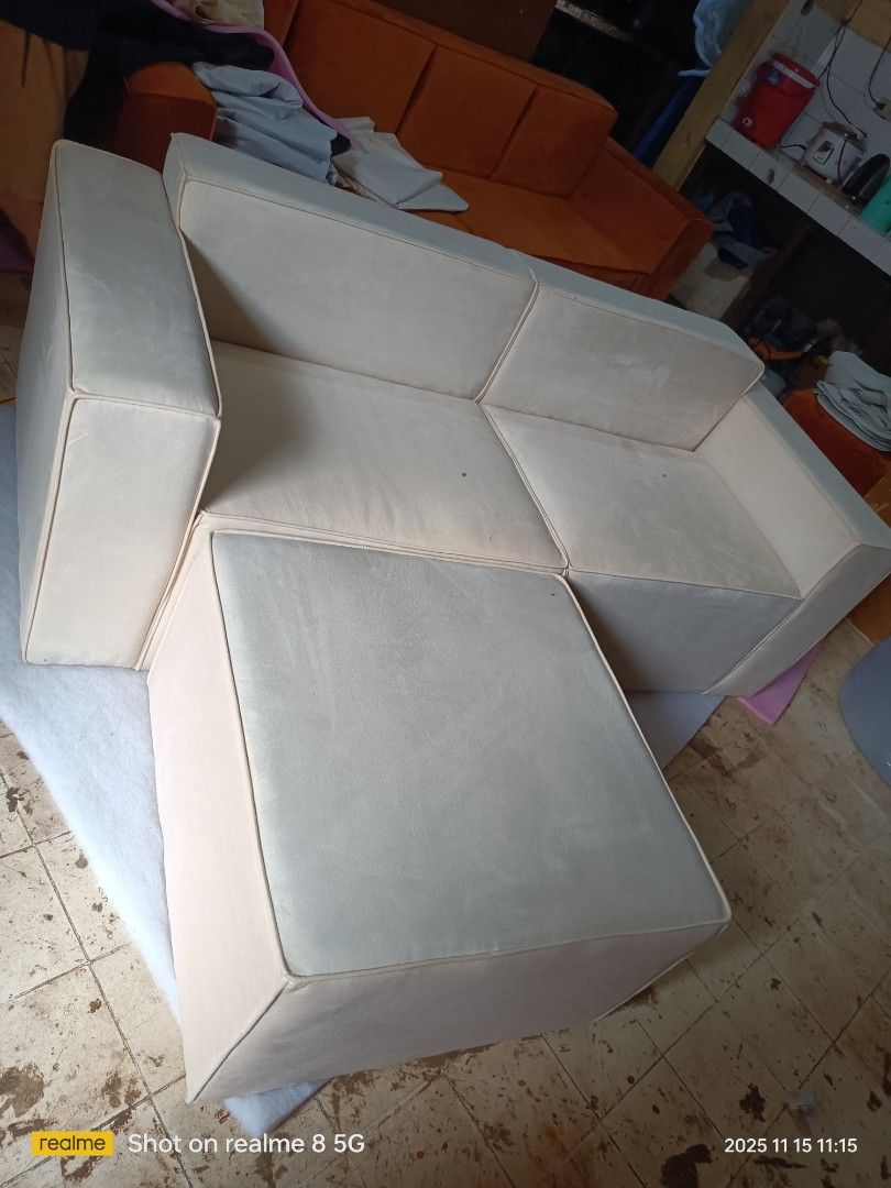 Onhand couch (Category: Sofas) located in Marikina City. Submitted by joannarciso175 (Listing ID 1404258581, Image 1). Description: onhand couch cover with misha eggnog (cream) 85x35 inch uratex poam ...