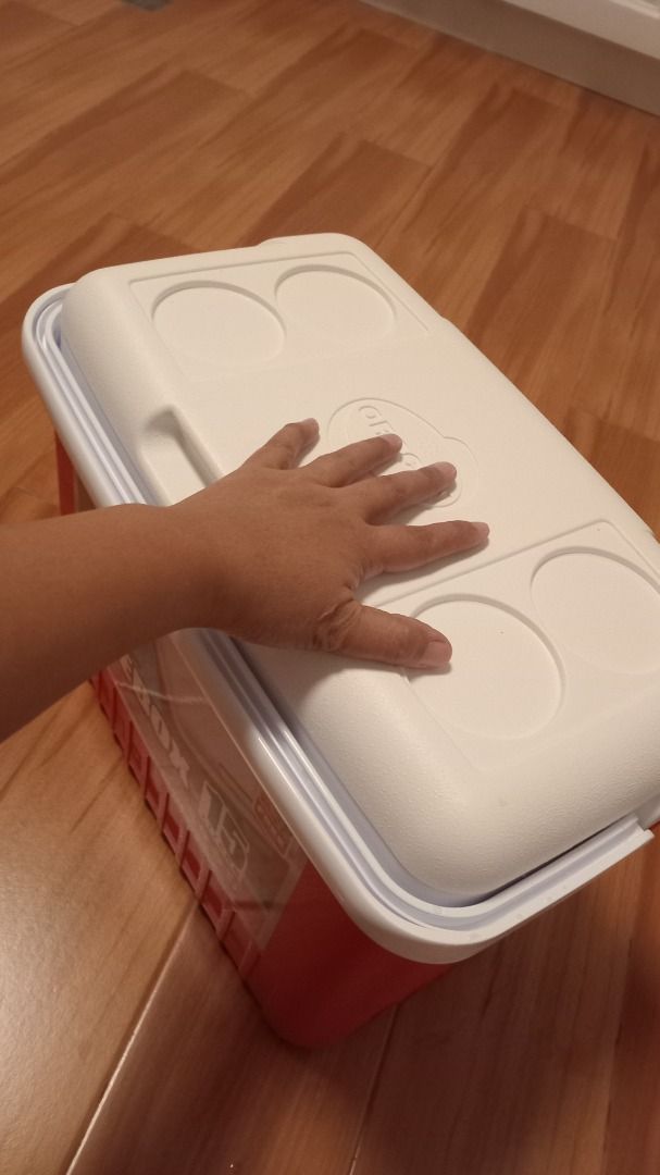 Orocan Icebox 15 Liters (Category: Storage Boxes & Baskets) located in Taguig. Submitted by almamejia86577 (Listing ID 1404284169, Image 3). Description: - Orocan 15-liter icebox - Red and white color - Includes a scoop - White lid with handle for easy carrying - Clean white interior - Keeps items cold Pay upon pick up only Taguig SF c/o buyer.