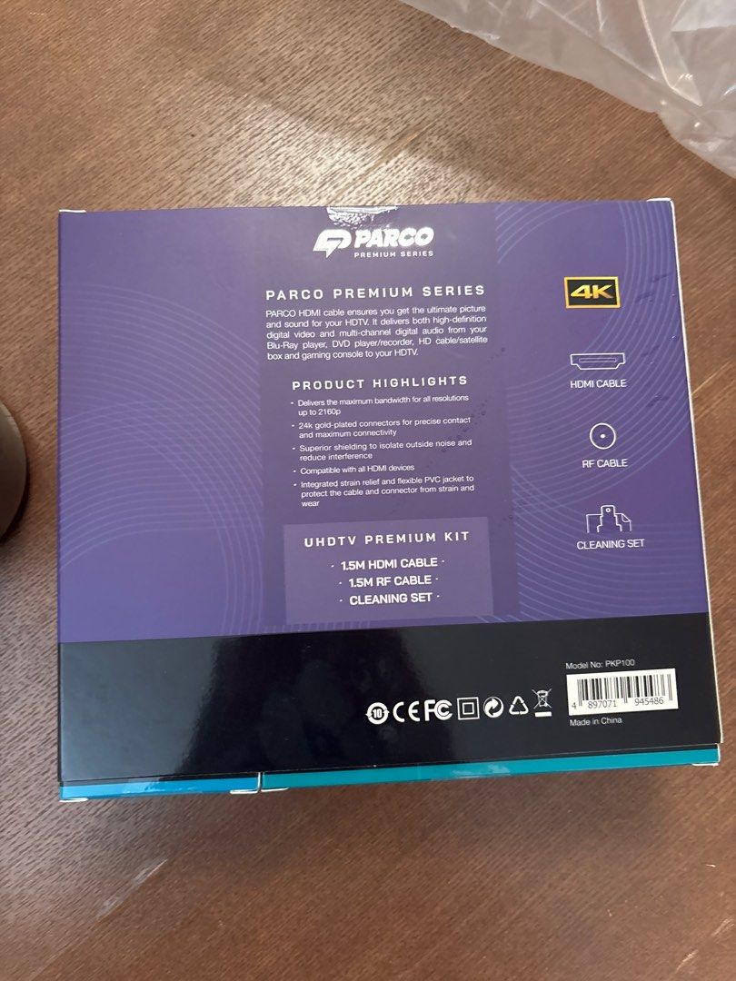 Parco UHDTV Premium Kit （分類：電視）位於 Hong Kong。 由 kcmak6 提交（商品編號 1404316463，圖片 2）。簡介： LG QNED 55’ 加構套裝 有HDMI線，RF cable, 清潔套裝 價錢可議，將軍澳範圍或港鐵沿線交收 Parco UHDTV Premium Kit includes a 1.5M HDMI cable, a 1.5M RF cable, and a cleaning set. It is designed for high-definition digital video and multi-channel digital audio transmission. The kit is compatible with set-top boxes and gaming consoles. It delivers maximum bandwidth for all resolutions up to 4K.。