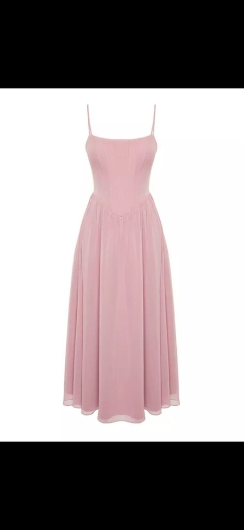 Pink Midi Dress with Spaghetti Straps (Category: Dresses) located in Makati City. Submitted by G4133 (Listing ID 1404260704, Image 1). Description: - Soft pink midi dress - Delicate spaghetti straps - Fitted bodice - Flared skirt - Flattering silhouette - Ideal for special occasions or daytime wear - Made from lightweight, flowing fabric.