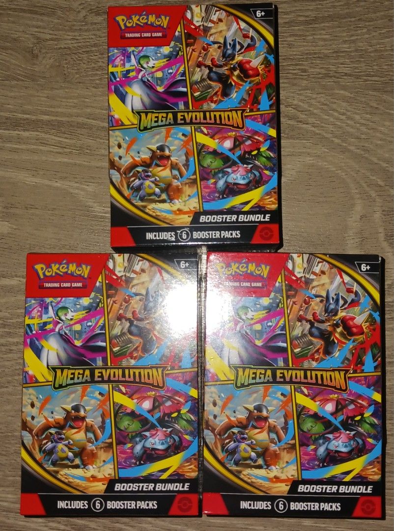 Pokémon Mega Evolution Booster Bundle (Category: Card Boxes & Cases) located in Singapore. Submitted by frenofsmackeroo (Listing ID 1404183051, Image 1). Description: Price indicated is for 1 Sealed Pokémon Mega Evolution Booster Bundle. Have up to 3 bundle if keen to get more. Self collect at Farrer Park MRT, NEL or add $4 for delivery..