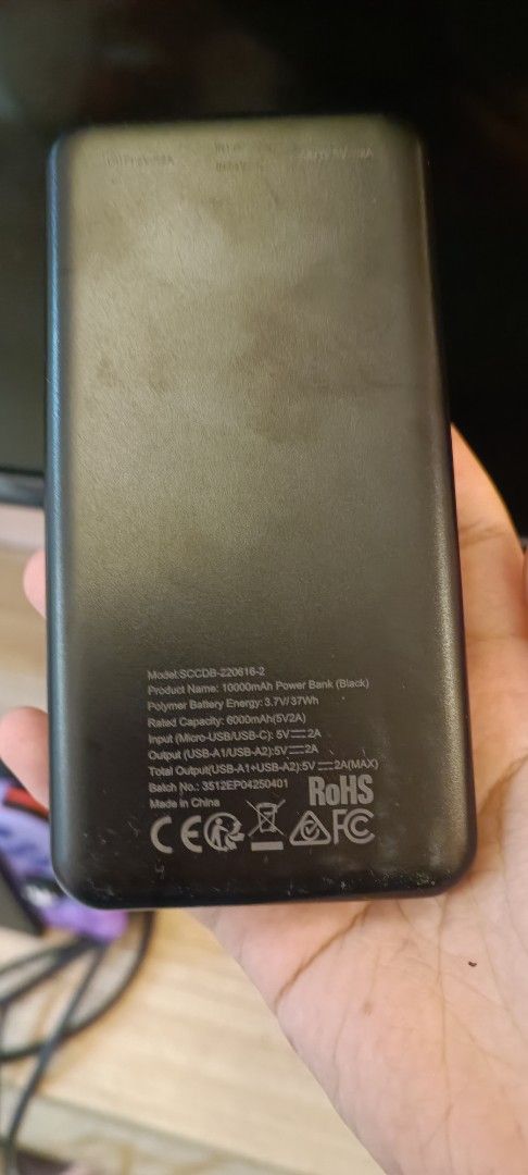 Rapoo 20 Power Bank (Category: Batteries & Power Banks) located in Quezon City. Submitted by temmtem (Listing ID 1404344136, Image 3). Description: UPDATE: TAKE ALL 650! miniso 10000 mah powerbank - bought only during an emergency 400 php Rapoo 20000 mah powerbank - 100% authentic, a bit used but still charges to full capacity 600php take all for 900php!.