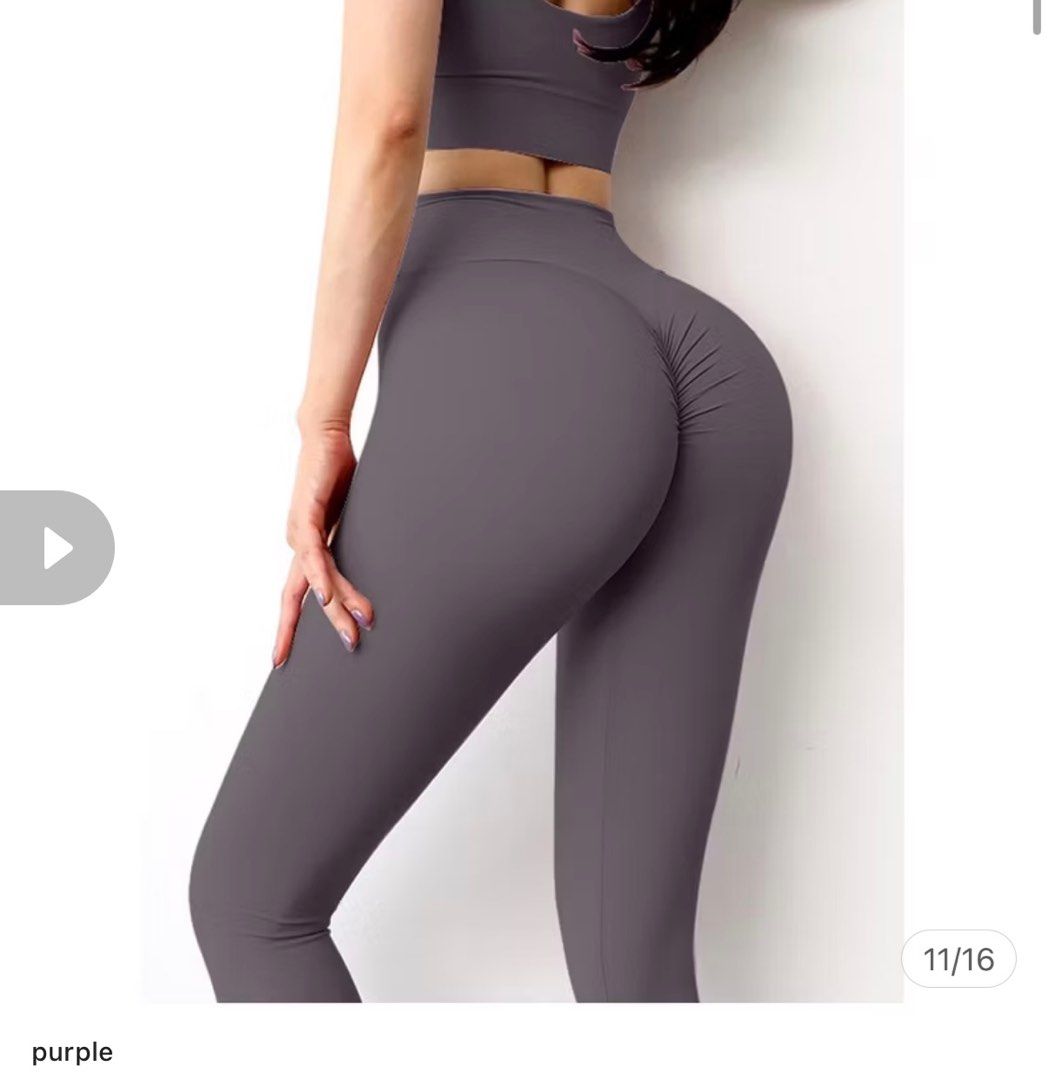 Scrunch leggings (Category: Activewear) located in Quezon City. Submitted by nyeli (Listing ID 1404266042, Image 3). Description: Colors: Purple gray Purple High quality Brand new Get both for 600.
