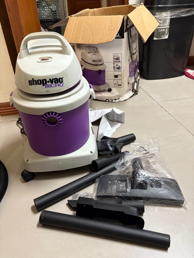 Shop Vac 16L Vacuum Cleaner (Category: Cleaning Tools & Supplies) located in Quezon City. Submitted by junventory (Listing ID 1404225376, Image 3). Description: Used only once. Bought for 7,999 at Ace Hardware. Can be used both wet and dry. Comes with multiple attachment. .