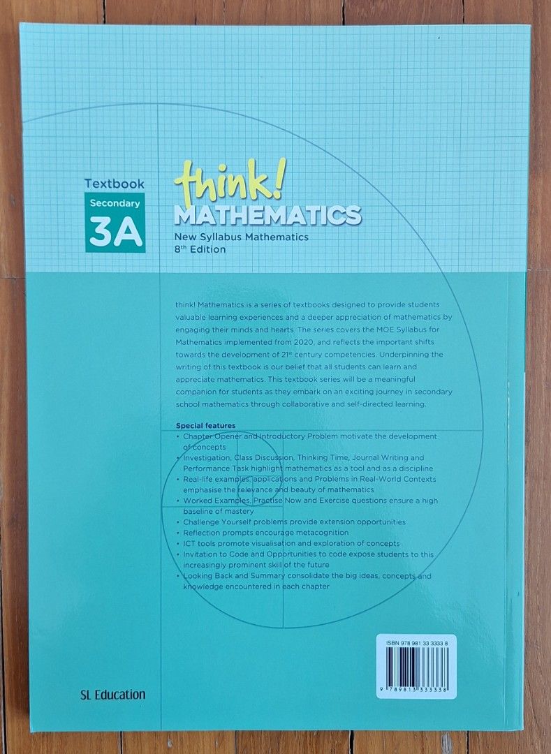 Think! Mathematics Secondary 3A Textbook, Hobbies & Toys, Books ...