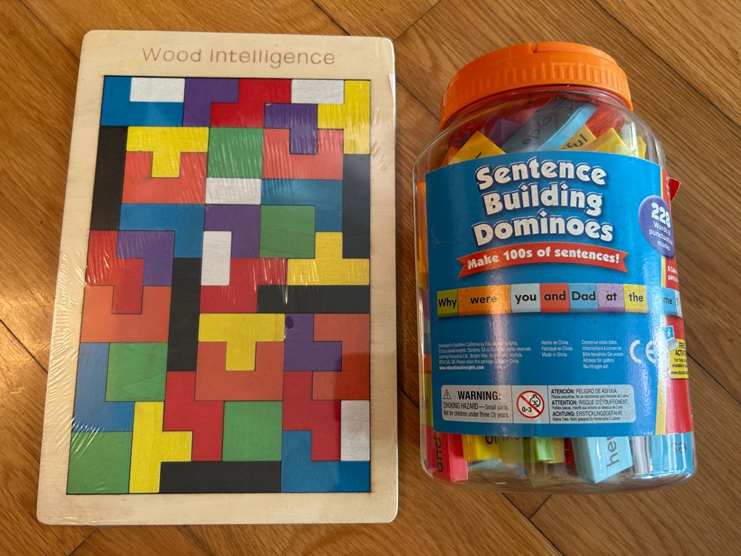 七巧板 英文拼字 sentence building dominoes word 英文, 興趣及遊戲, 玩具 & 遊戲類 - Carousell