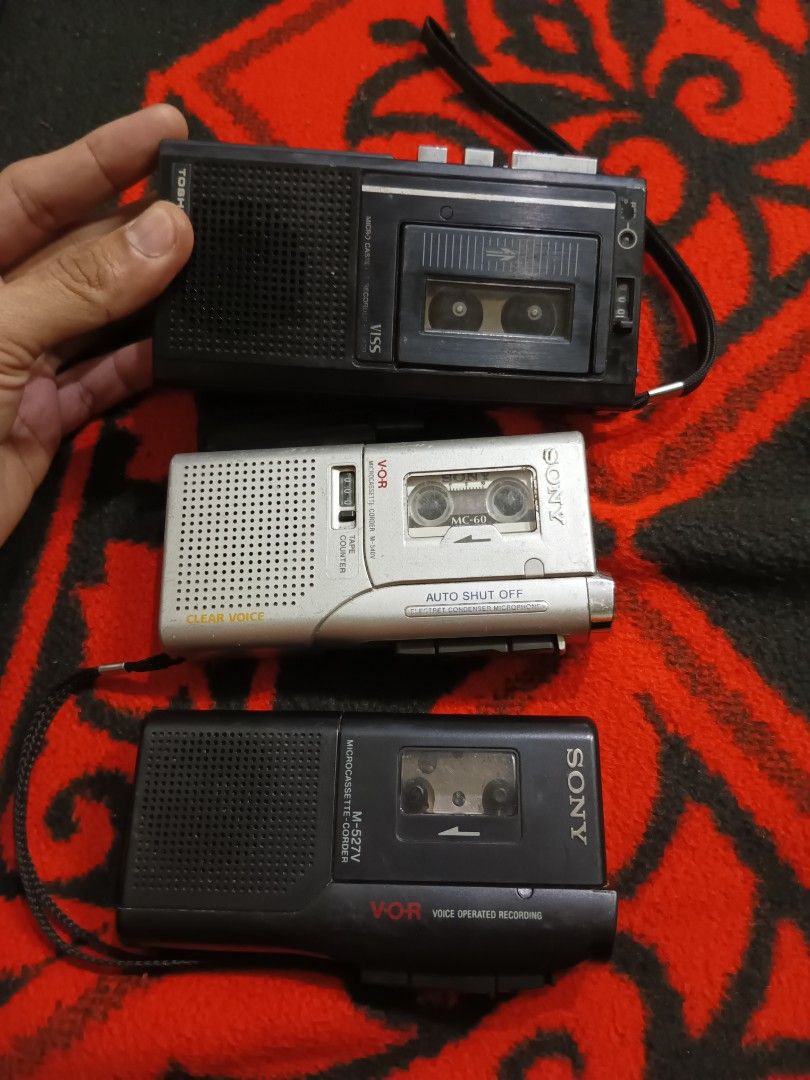 Assorted defective vintage voice recorders (Category: Portable Music Players) located in Quezon City. Submitted by markgolveo (Listing ID 1404391196, Image 2). Description: Assorted defective vintage voice recorders defectives for parts out or repairs for props.