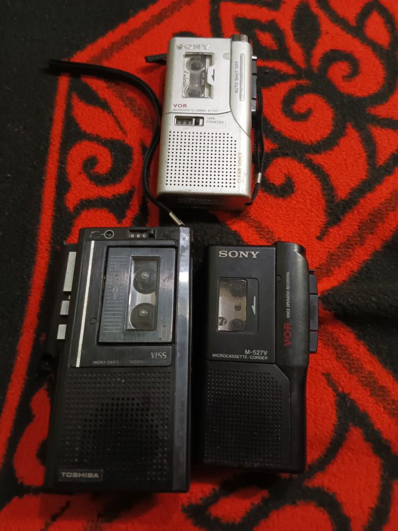 Assorted defective vintage voice recorders (Category: Portable Music Players) located in Quezon City. Submitted by markgolveo (Listing ID 1404391196, Image 1). Description: Assorted defective vintage voice recorders defectives for parts out or repairs for props.